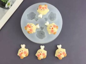 Molde silicona 6 patitas de pollo 